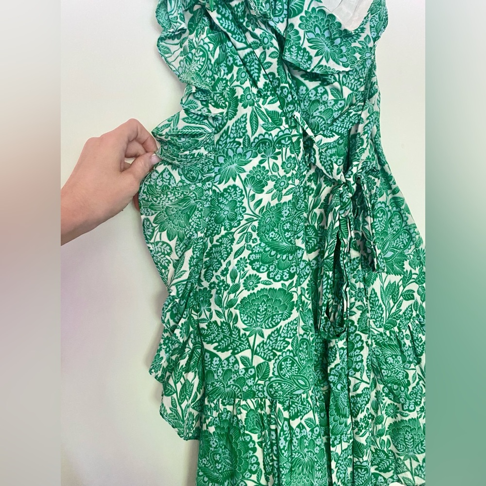 Green One Shoulder Ruffle Dress - Picture 6 of 7